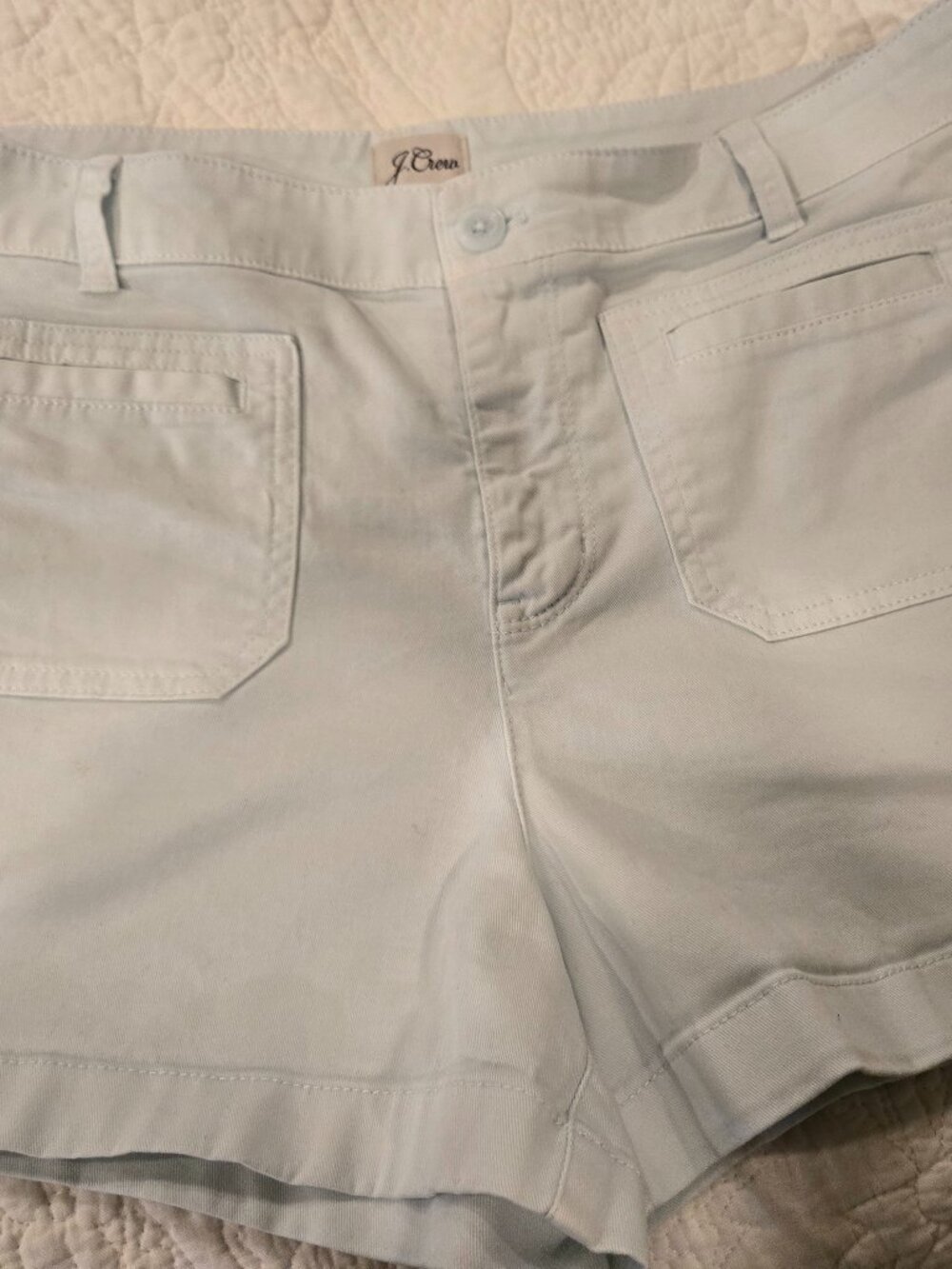 J Crew light blue shorts, size 10, feels a little bigger than 10